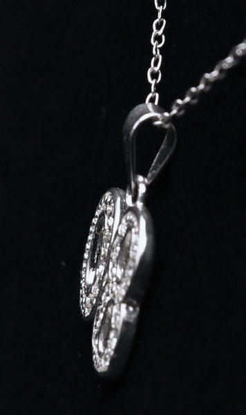 Sterling Silver '08 Rhinestone Pendant on Sterling Silver Chain Necklace - 20.25"