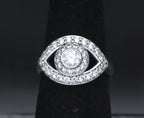 Netali Nissim - Sterling Silver Cubic Zirconia Eye Ring - Size 6