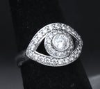 Netali Nissim - Sterling Silver Cubic Zirconia Eye Ring - Size 6
