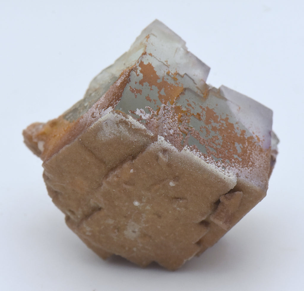Calcite Microcrystals on Fluorite Mineral Specimen - Greece
