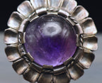 Vintage Handmade Amethyst Sterling Silver Ring - Size 6