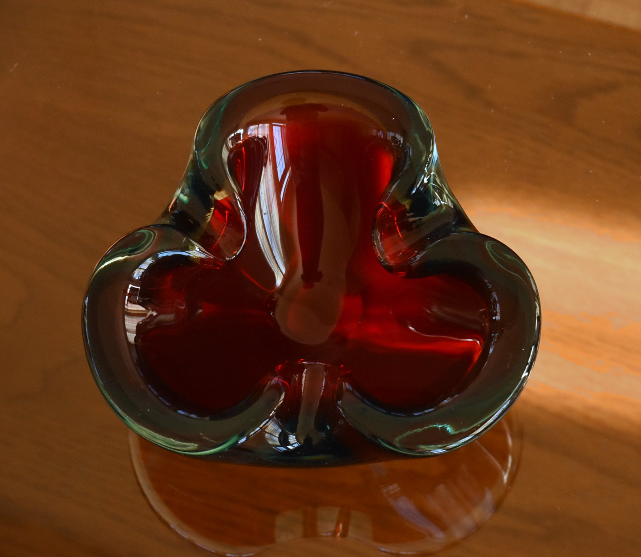 Vintage Handmade Sommerso Glass Ashtray