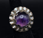 Vintage Handmade Amethyst Sterling Silver Ring - Size 6