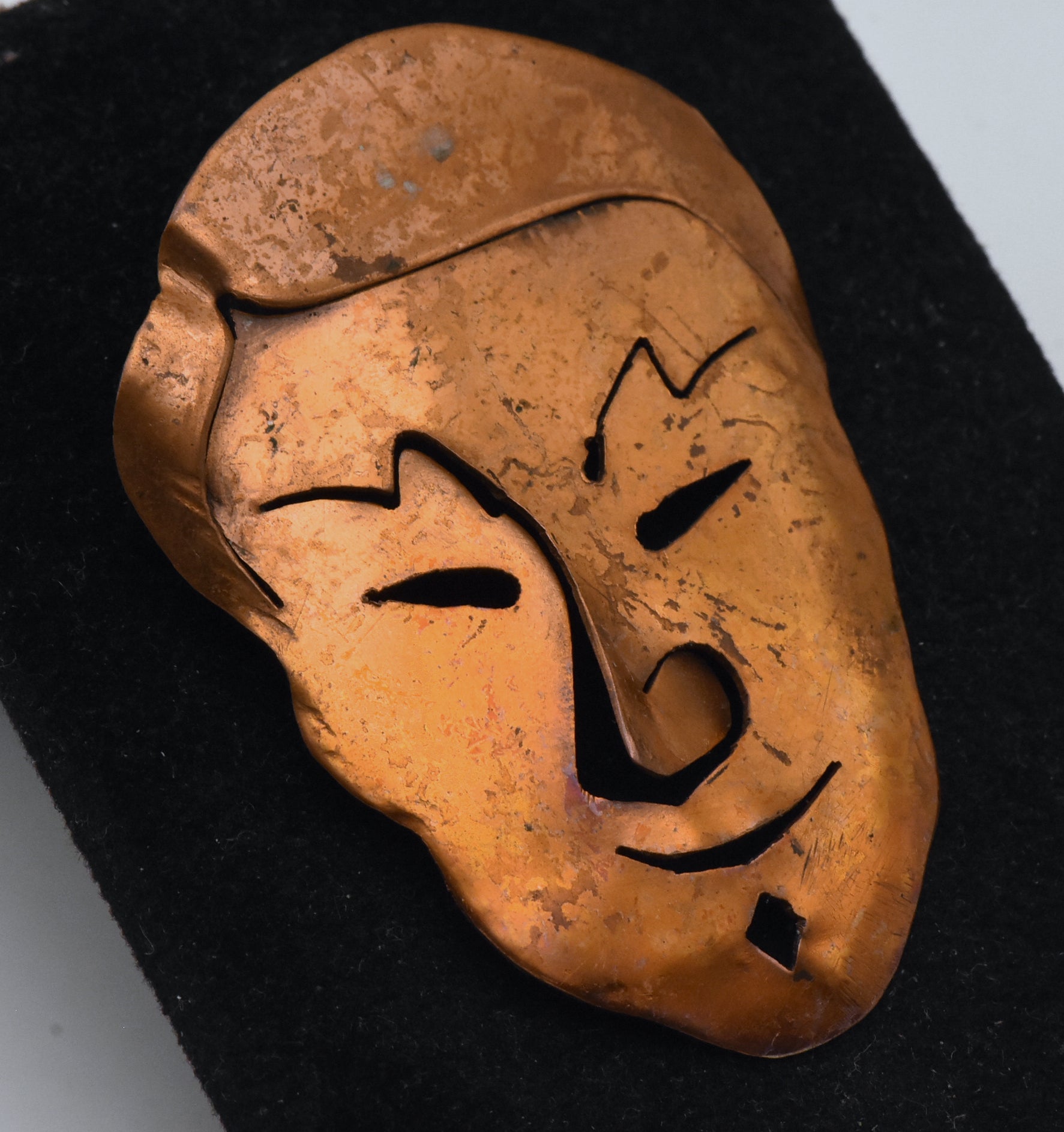 Joseph Gourdji - Vintage Handmade Copper Man's Face Pendant