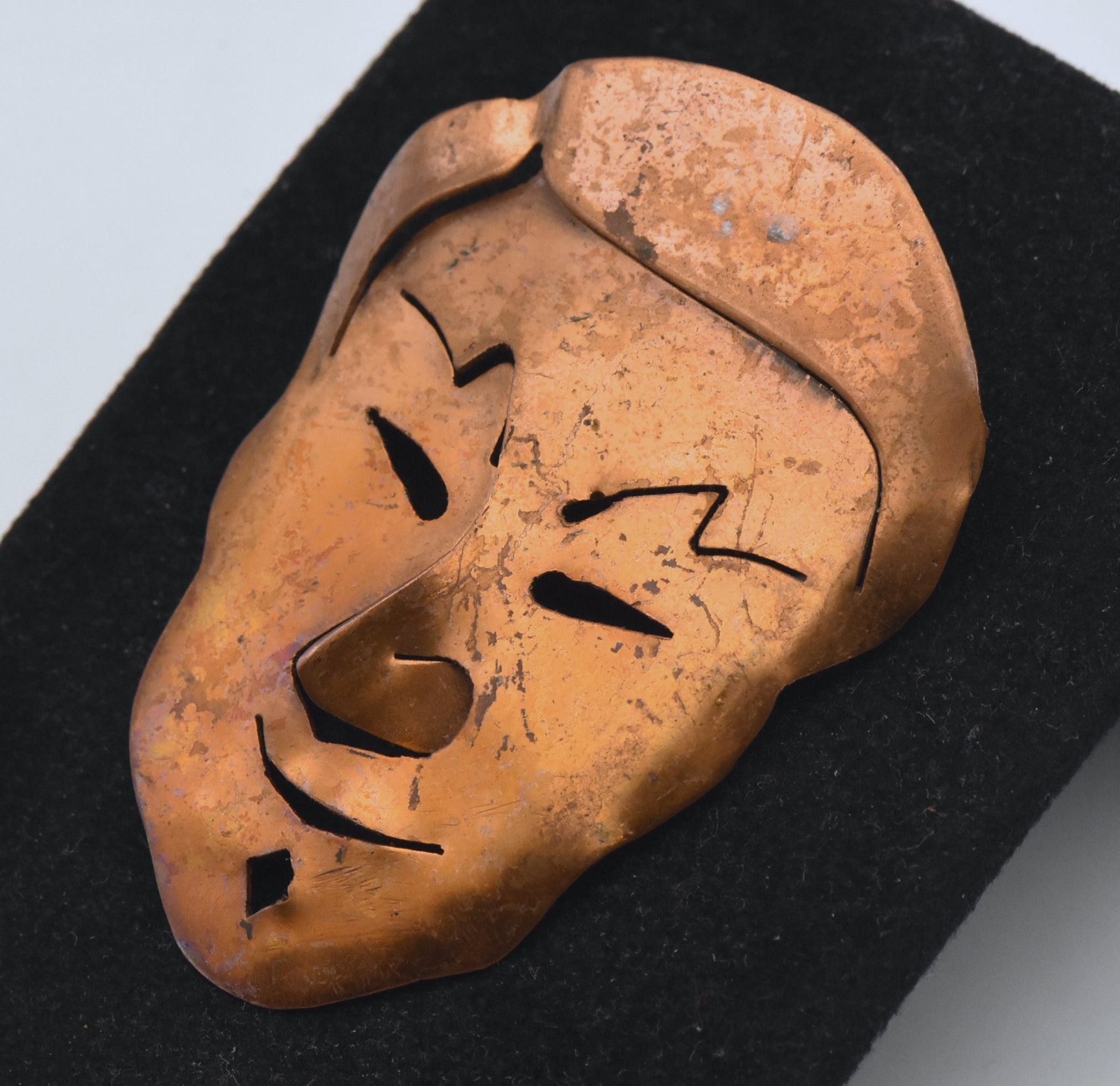Joseph Gourdji - Vintage Handmade Copper Man's Face Pendant