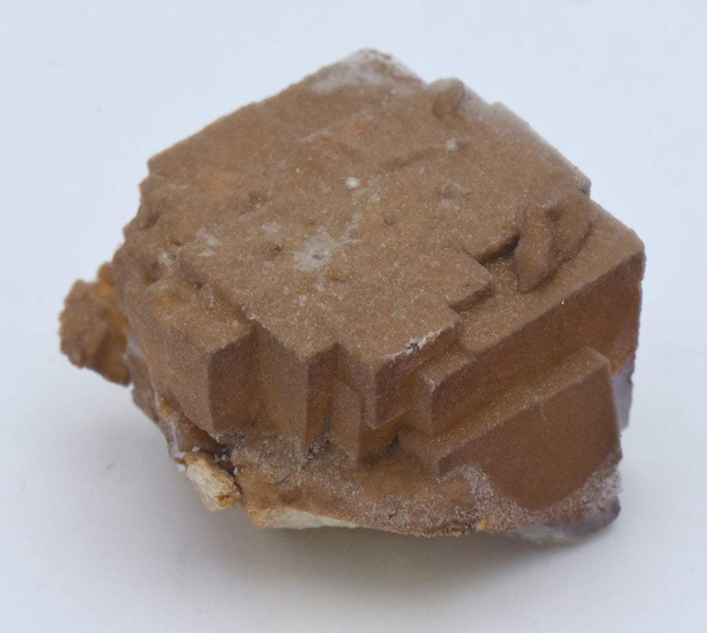 Calcite Microcrystals on Fluorite Mineral Specimen - Greece