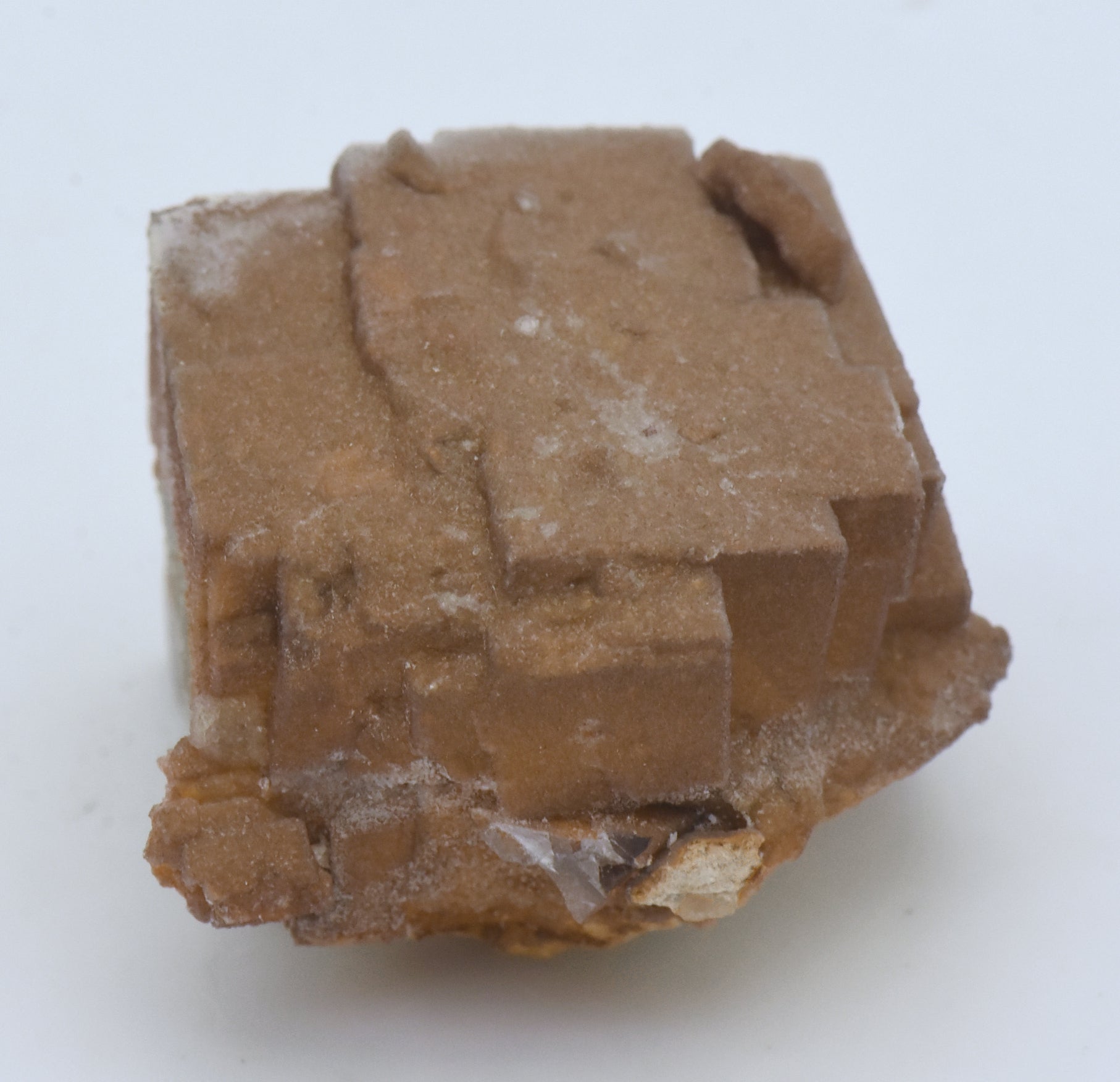 Calcite Microcrystals on Fluorite Mineral Specimen - Greece