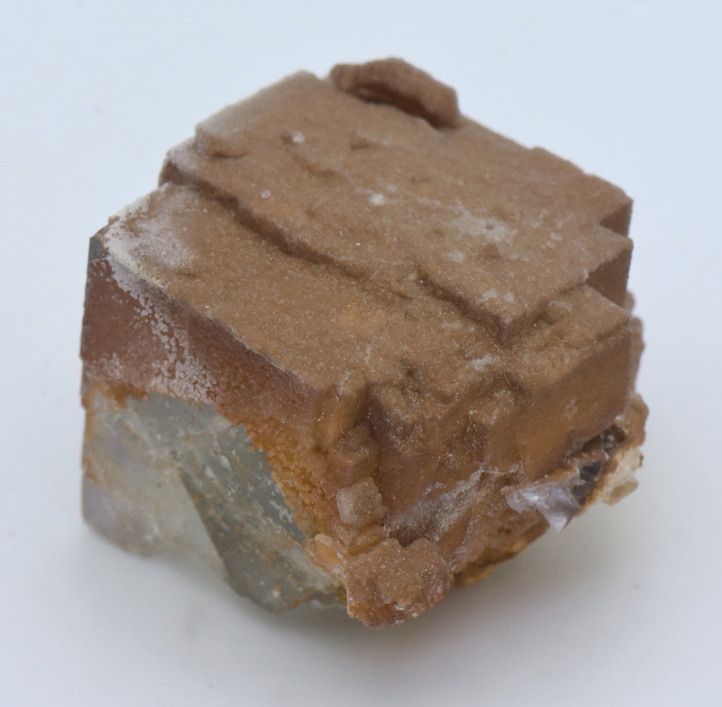 Calcite Microcrystals on Fluorite Mineral Specimen - Greece