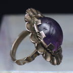 Vintage Handmade Amethyst Sterling Silver Ring - Size 6