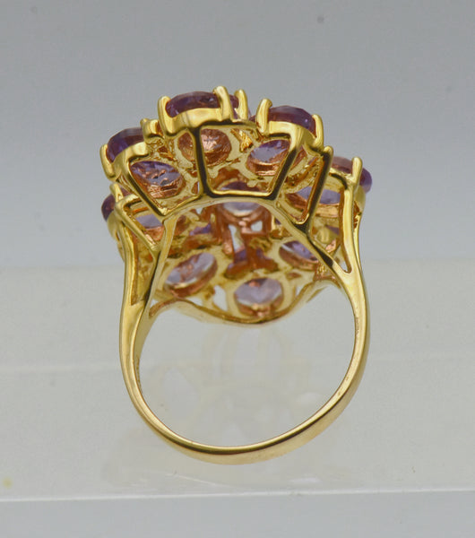 Vintage Amethyst Vermeil Cocktail Ring - Size 5.25