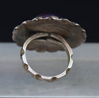 Vintage Handmade Amethyst Sterling Silver Ring - Size 6