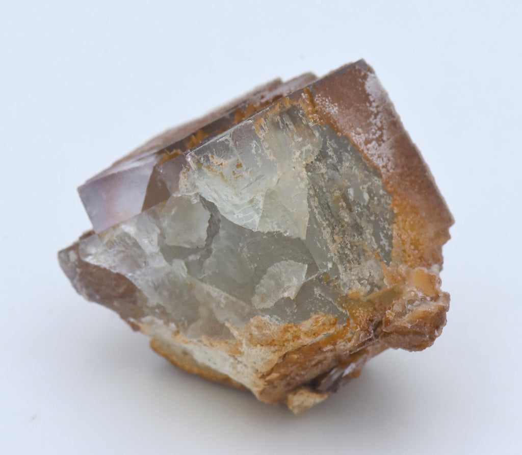 Calcite Microcrystals on Fluorite Mineral Specimen - Greece