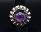 Vintage Handmade Amethyst Sterling Silver Ring - Size 6