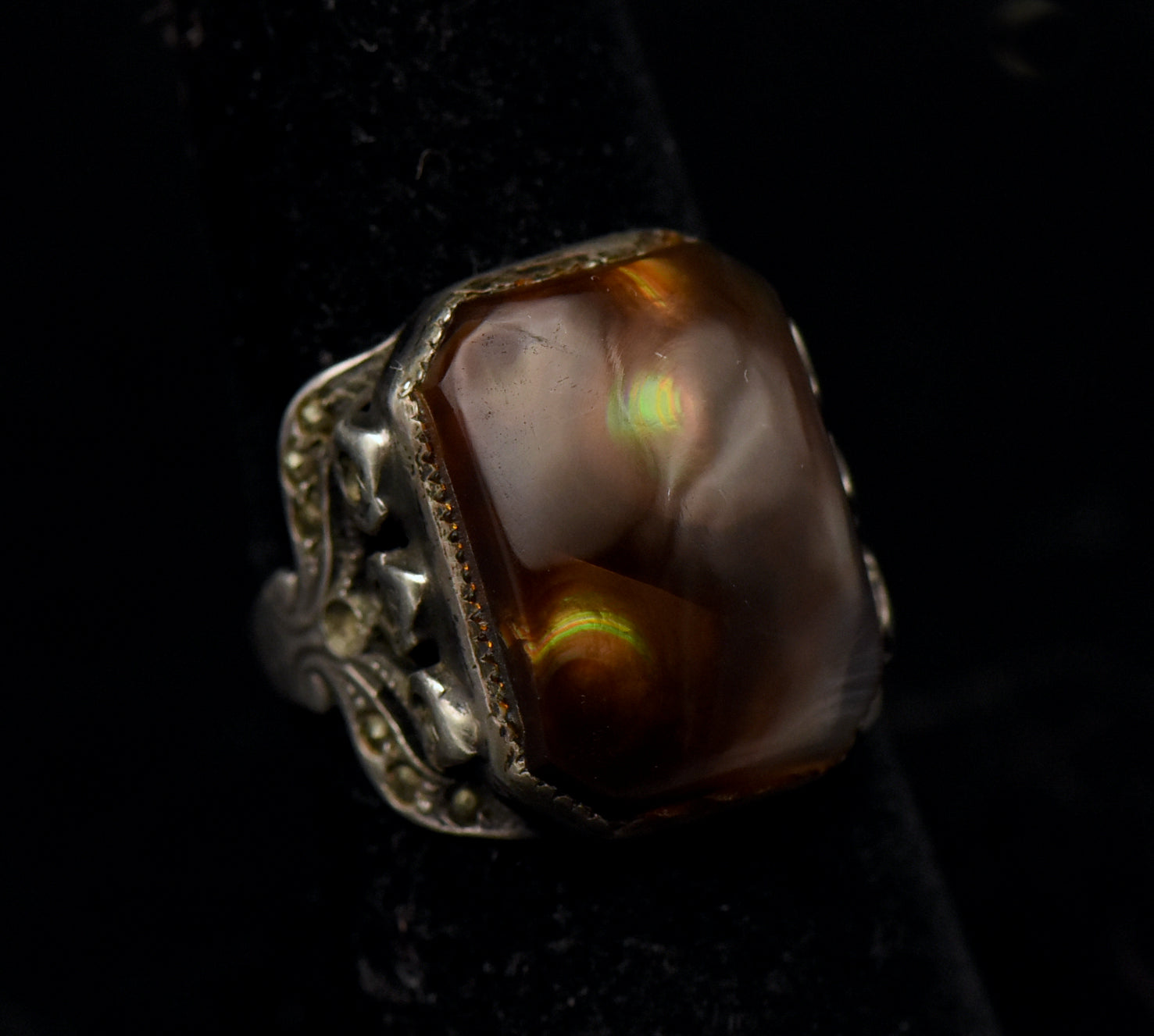 Handmade Sterling Silver selling Fire Agate Ring (size 10)