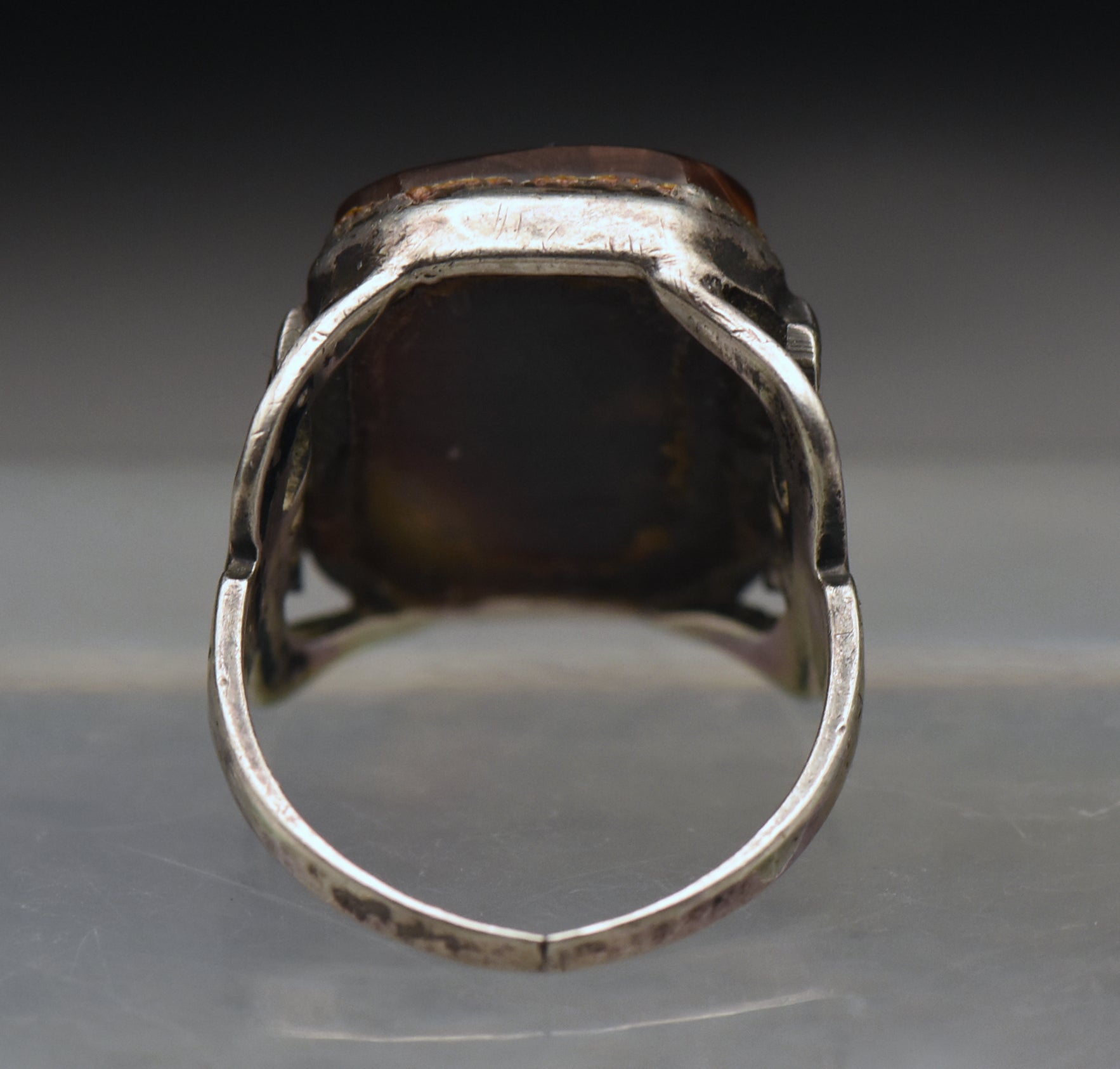 Vintage Handmade Fire Agate Sterling Silver Ring - Size 7