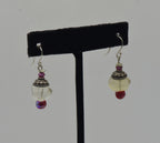 Glass Bead Sterling Silver Dangle Earrings