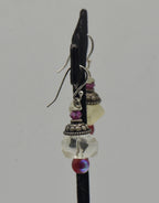 Glass Bead Sterling Silver Dangle Earrings