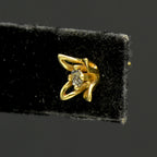 UNMATCHED Vintage 14k Gold and Diamond Floral Stud Earring