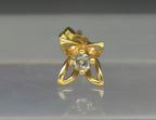UNMATCHED Vintage 14k Gold and Diamond Floral Stud Earring
