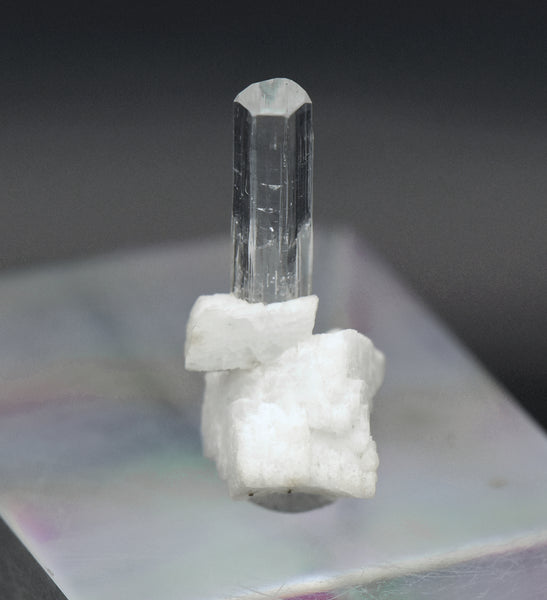 Aquamarine Crystal on Feldspar Mineral Specimen - Pakistan