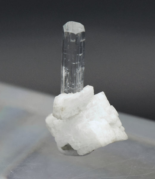 Aquamarine Crystal on Feldspar Mineral Specimen - Pakistan