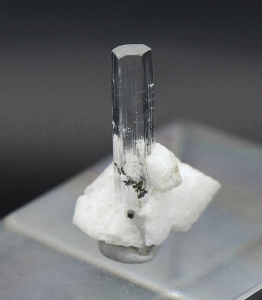 Aquamarine Crystal on Feldspar Mineral Specimen - Pakistan