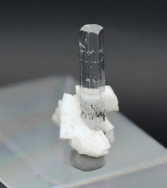 Aquamarine Crystal on Feldspar Mineral Specimen - Pakistan