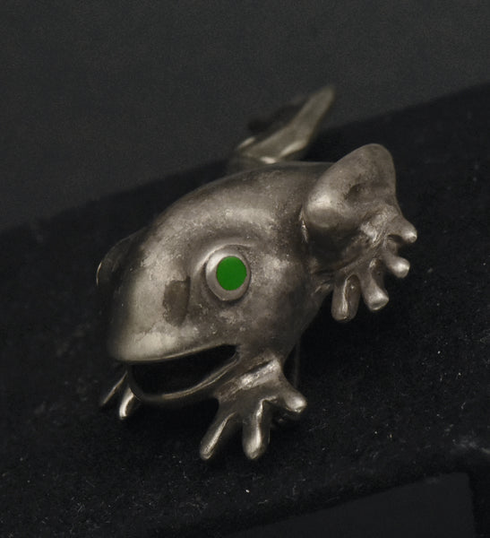 Vintage Sterling Silver Frog Brooch