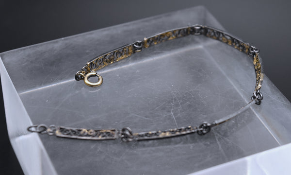 Vintage Gold Tone Filigree Panel Bracelet