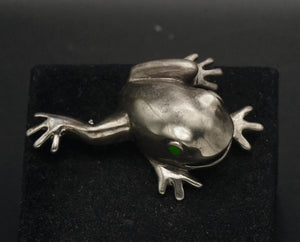 Vintage Sterling Silver Frog Brooch