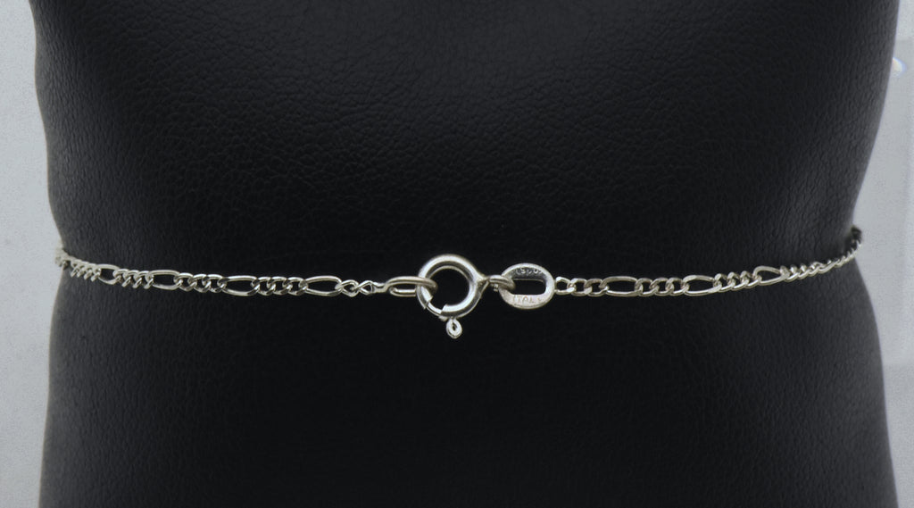 Vintage Italian Sterling Silver Figaro Link Chain Bracelet