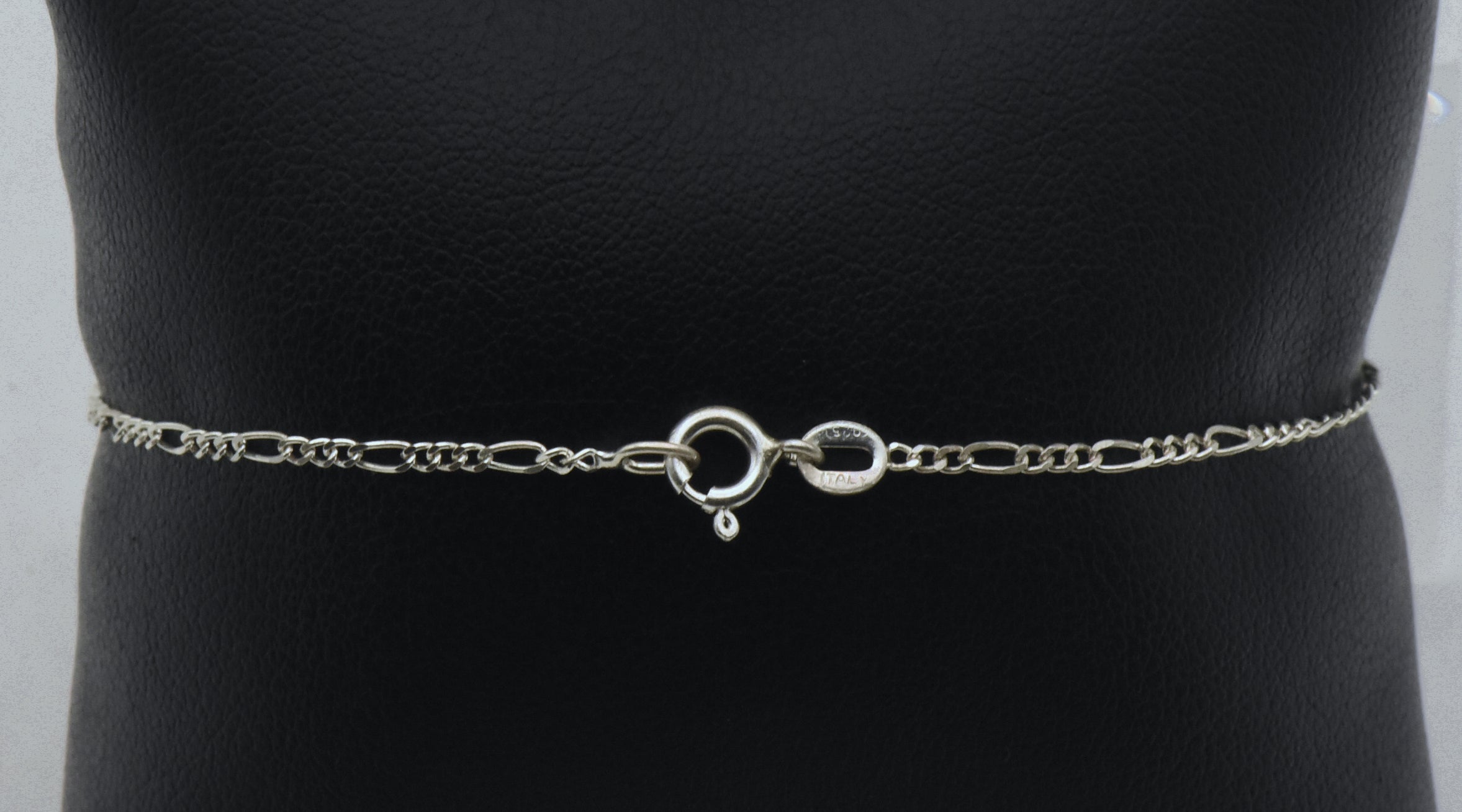 Vintage Italian Sterling Silver Figaro Link Chain Bracelet