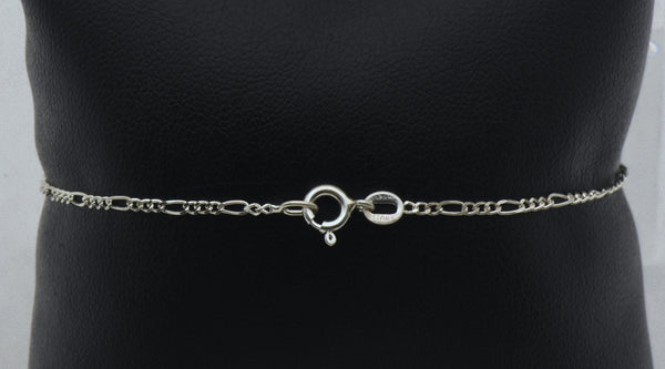 Vintage Italian Sterling Silver Figaro Link Chain Bracelet