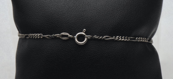 Vintage Italian Sterling Silver Figaro Link Chain Bracelet
