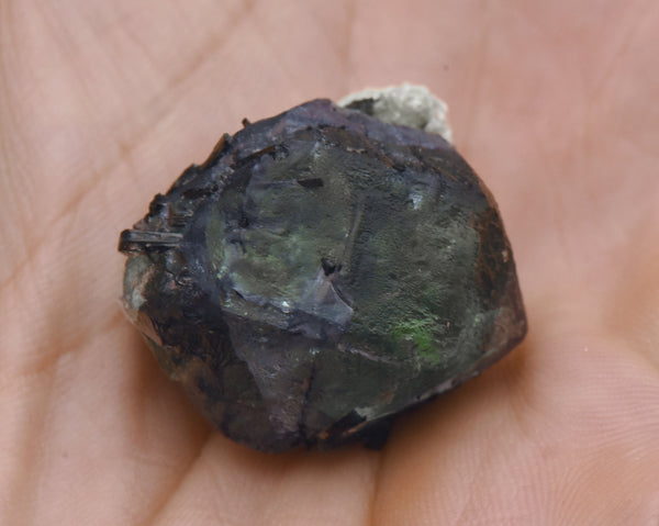 Beautiful Green and Purple Fluorite Crystal with Foitite Crystal Inclusions - Namibia