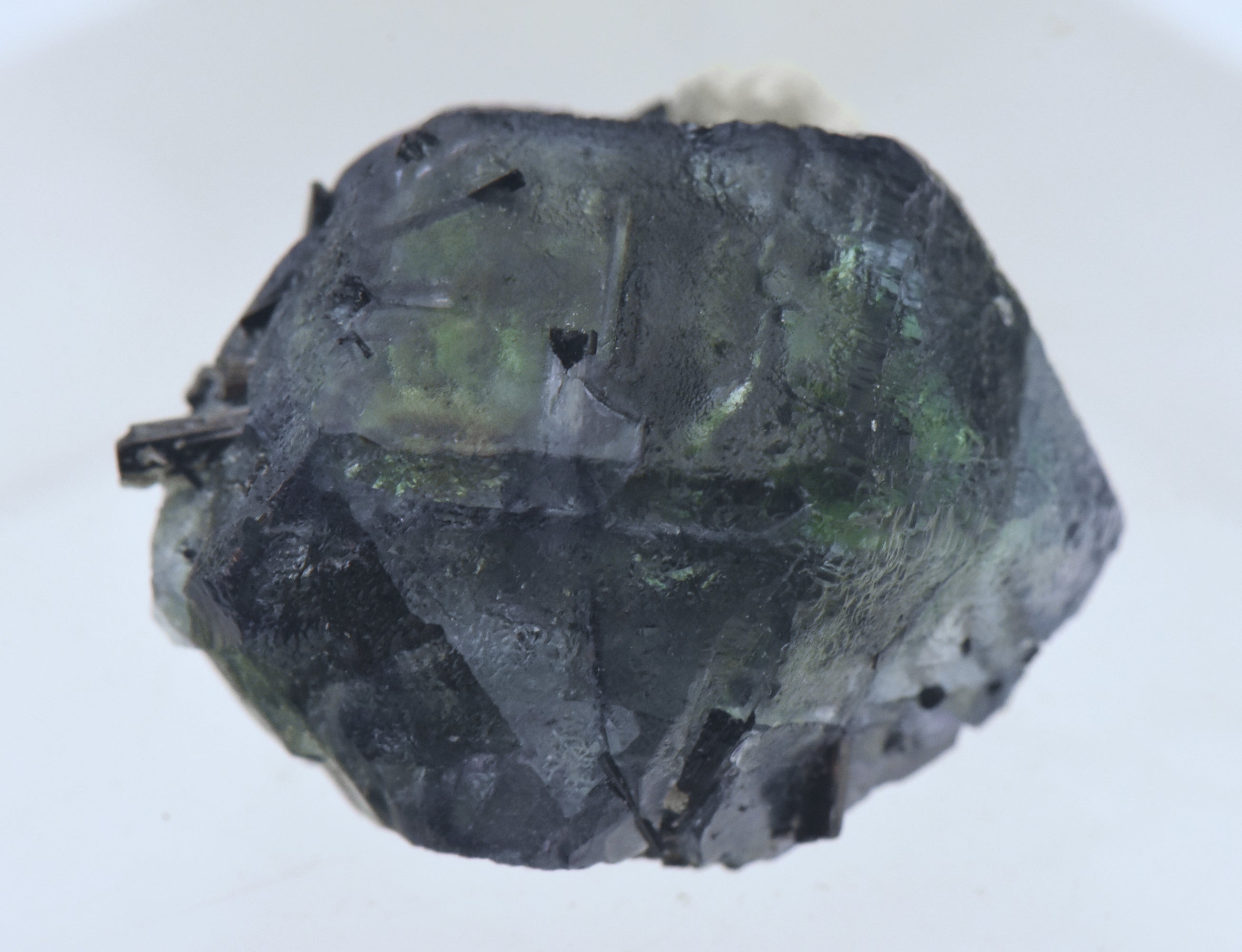 Beautiful Green and Purple Fluorite Crystal with Foitite Crystal Inclusions - Namibia