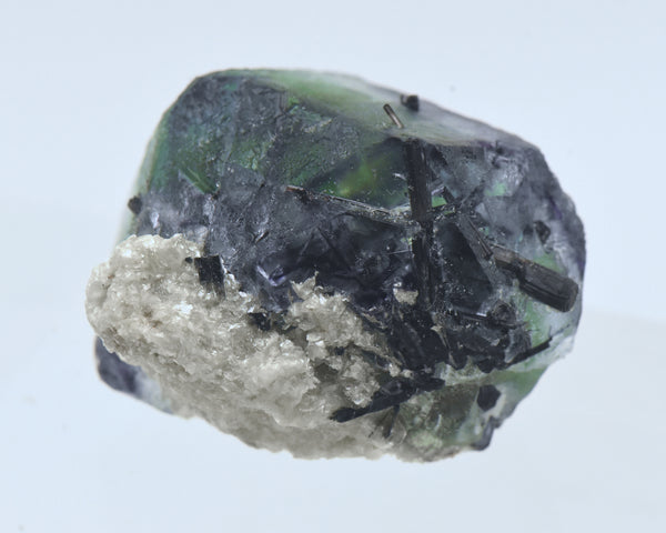 Beautiful Green and Purple Fluorite Crystal with Foitite Crystal Inclusions - Namibia