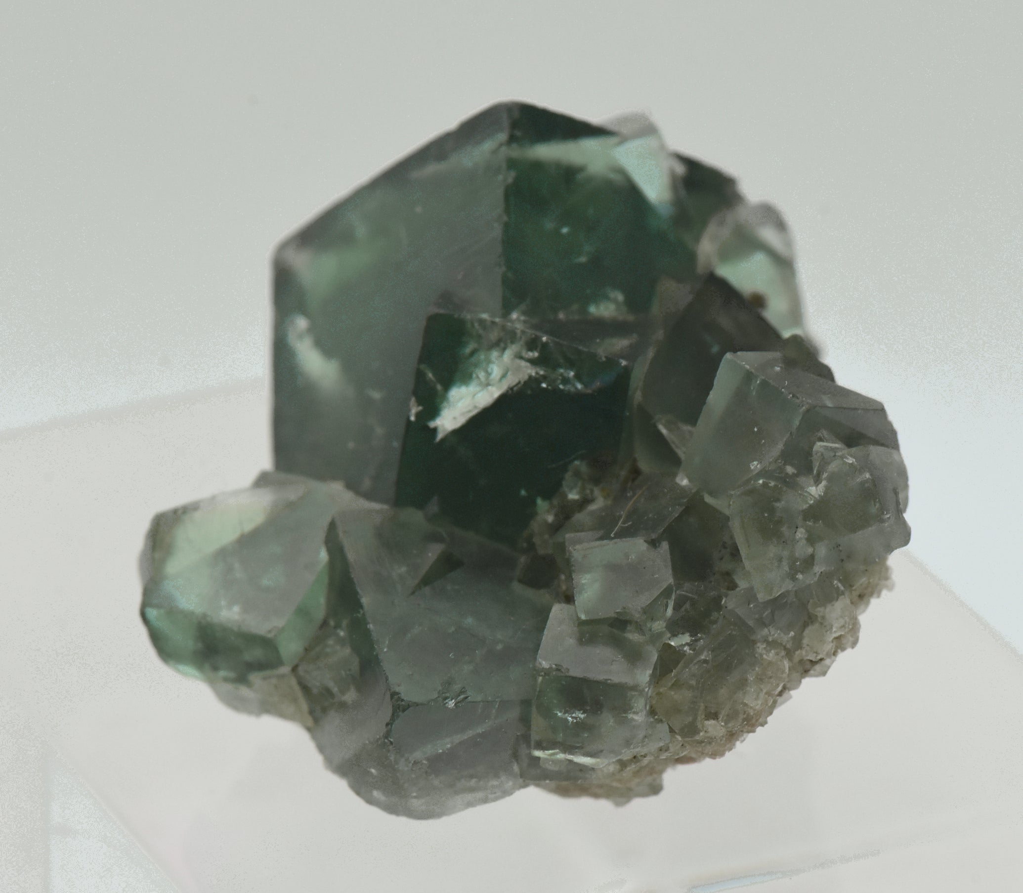 Green Fluorite Crystal Cluster Mineral Specimen - England