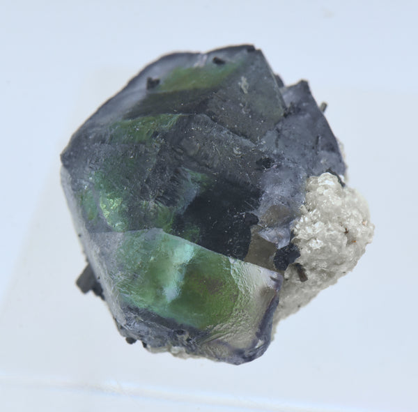 Beautiful Green and Purple Fluorite Crystal with Foitite Crystal Inclusions - Namibia