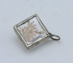 Vintage Dried Flowers Faceted Resin Pendant