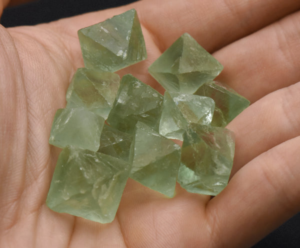 Green Fluorite Octahedron Crystal