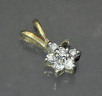 Vintage 10k Gold and Diamonds Floral Pendant - MISSING STONE