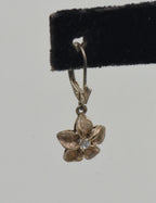 UNMATCHED Copper Tone Sterling Silver Rhinestone Flower Dangle Earring