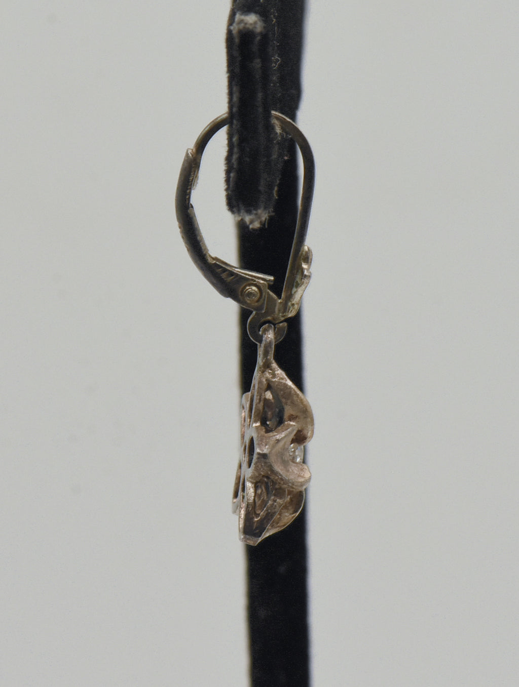 UNMATCHED Copper Tone Sterling Silver Rhinestone Flower Dangle Earring