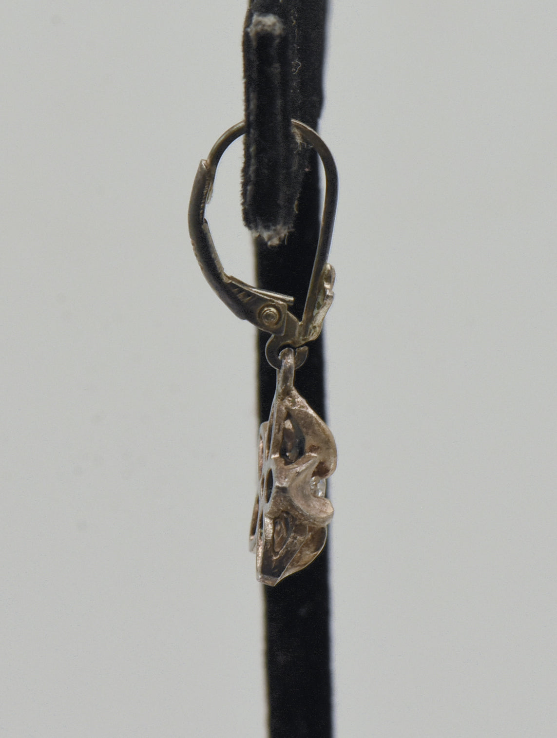 UNMATCHED Copper Tone Sterling Silver Rhinestone Flower Dangle Earring