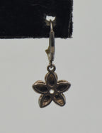 UNMATCHED Copper Tone Sterling Silver Rhinestone Flower Dangle Earring