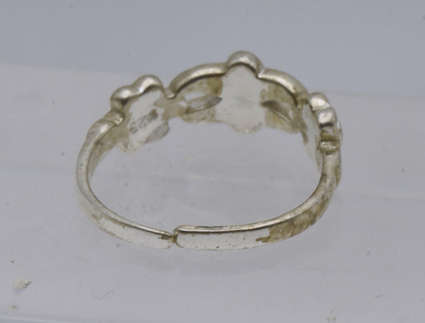 Vintage Sterling Silver Ajustable Floral Ring