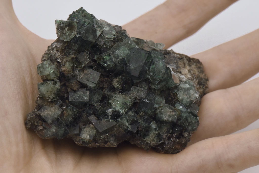 Green Fluorite Crystal Cluster on Matrix - UK