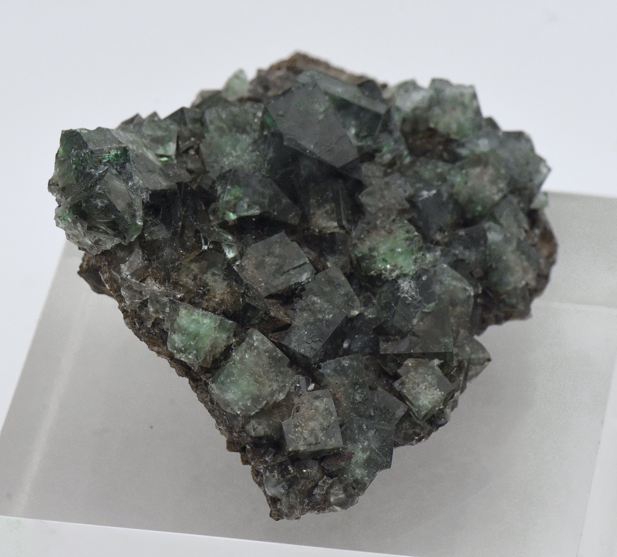 Green Fluorite Crystal Cluster on Matrix - UK