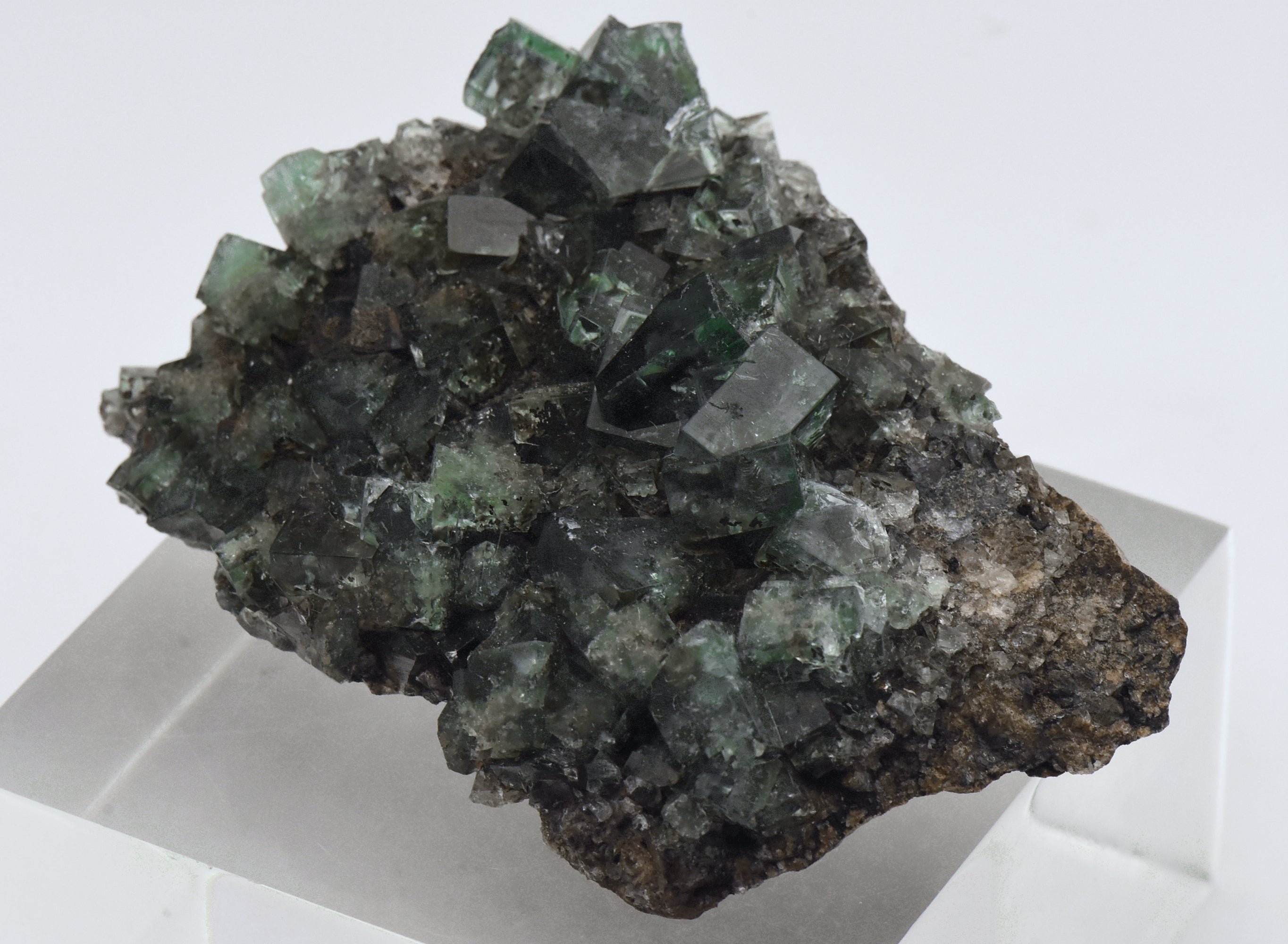 Green Fluorite Crystal Cluster on Matrix - UK